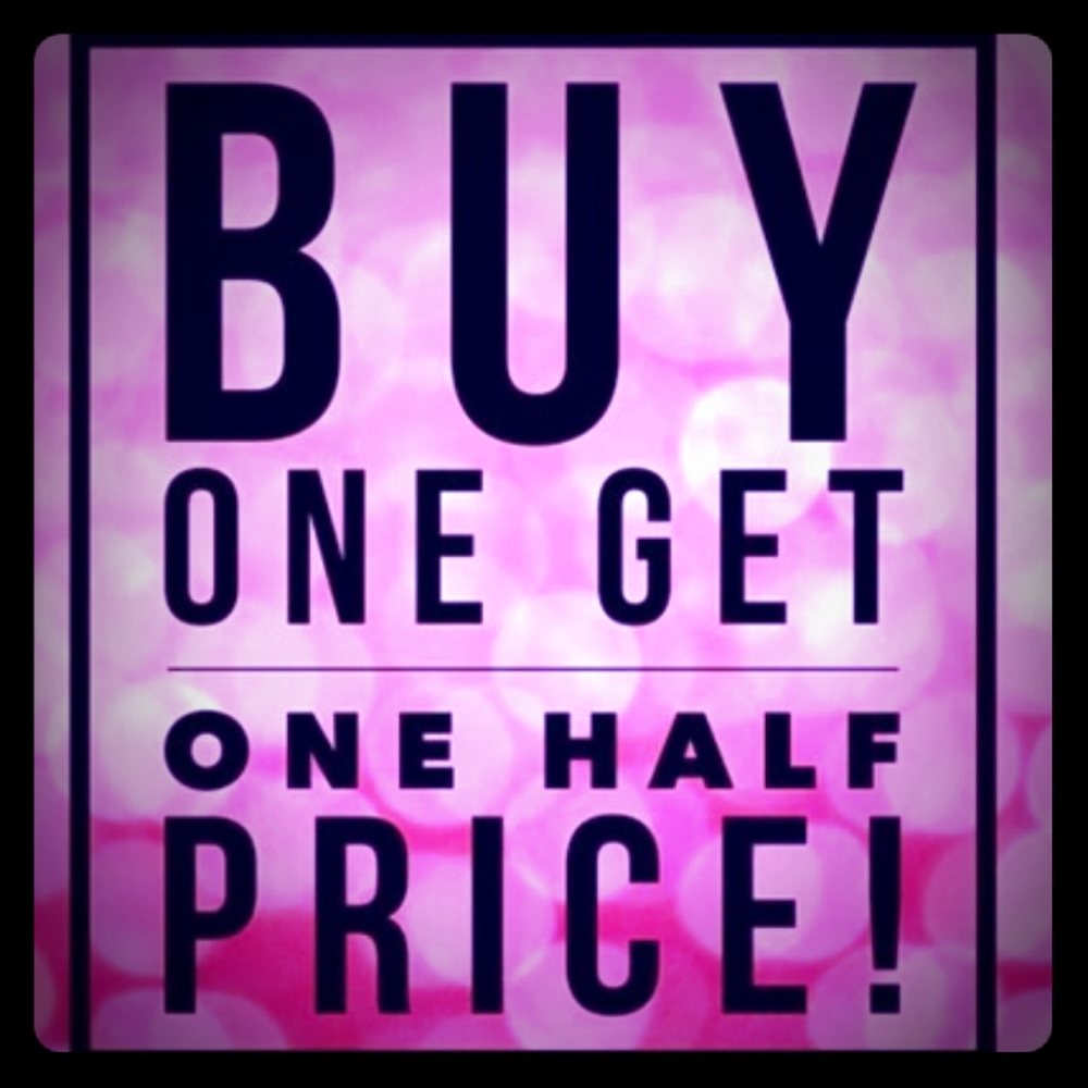 BOGO 50% off items $12